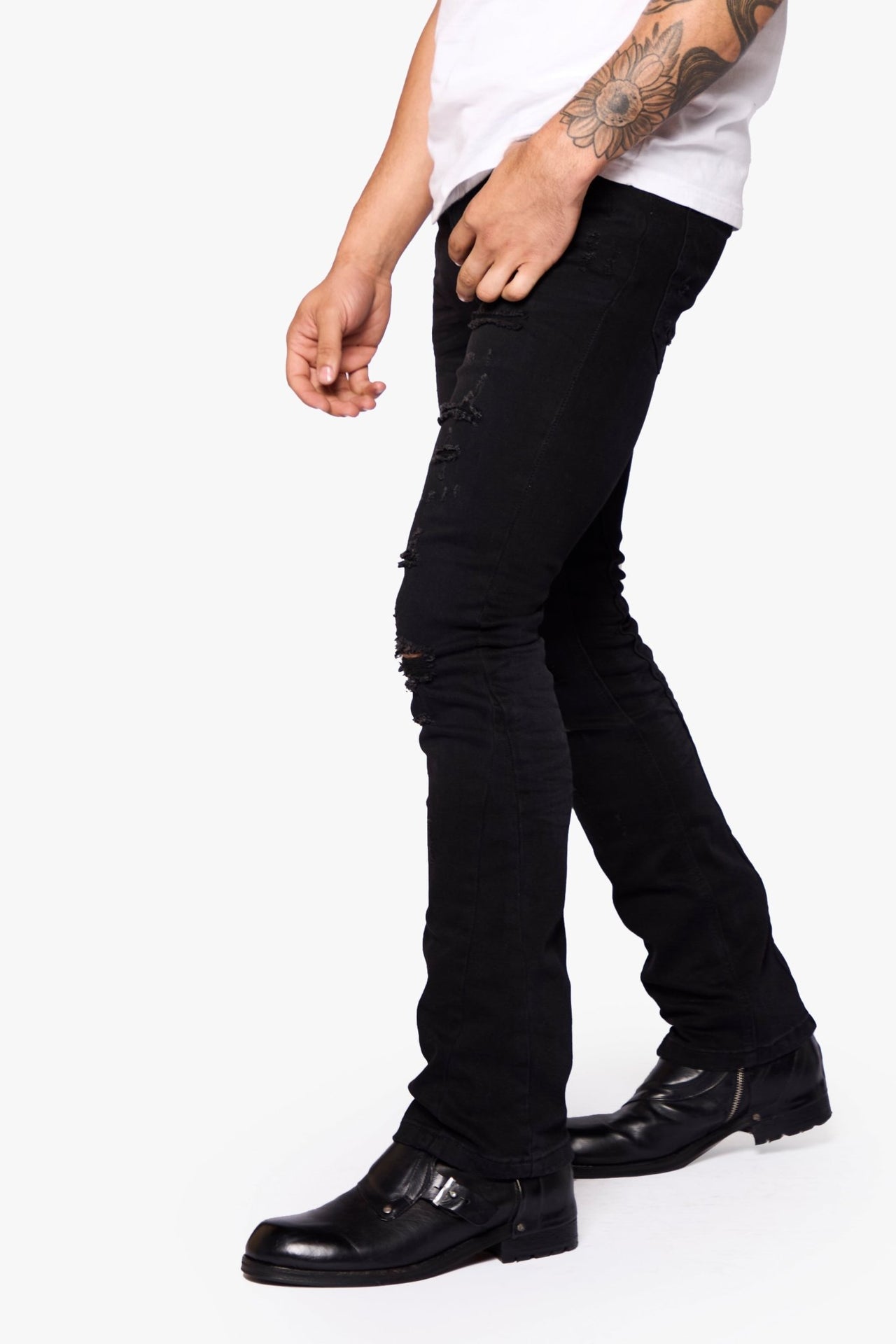Anom Denim Flashka Anm007bc Jet black Skinny boot cut