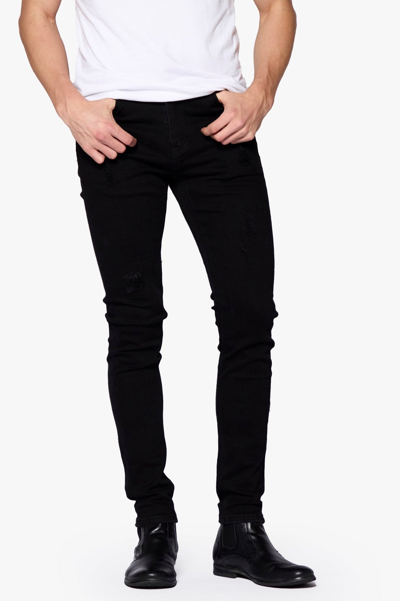 Anom Denim Flashka Anm007bc Jet black Skinny boot cut