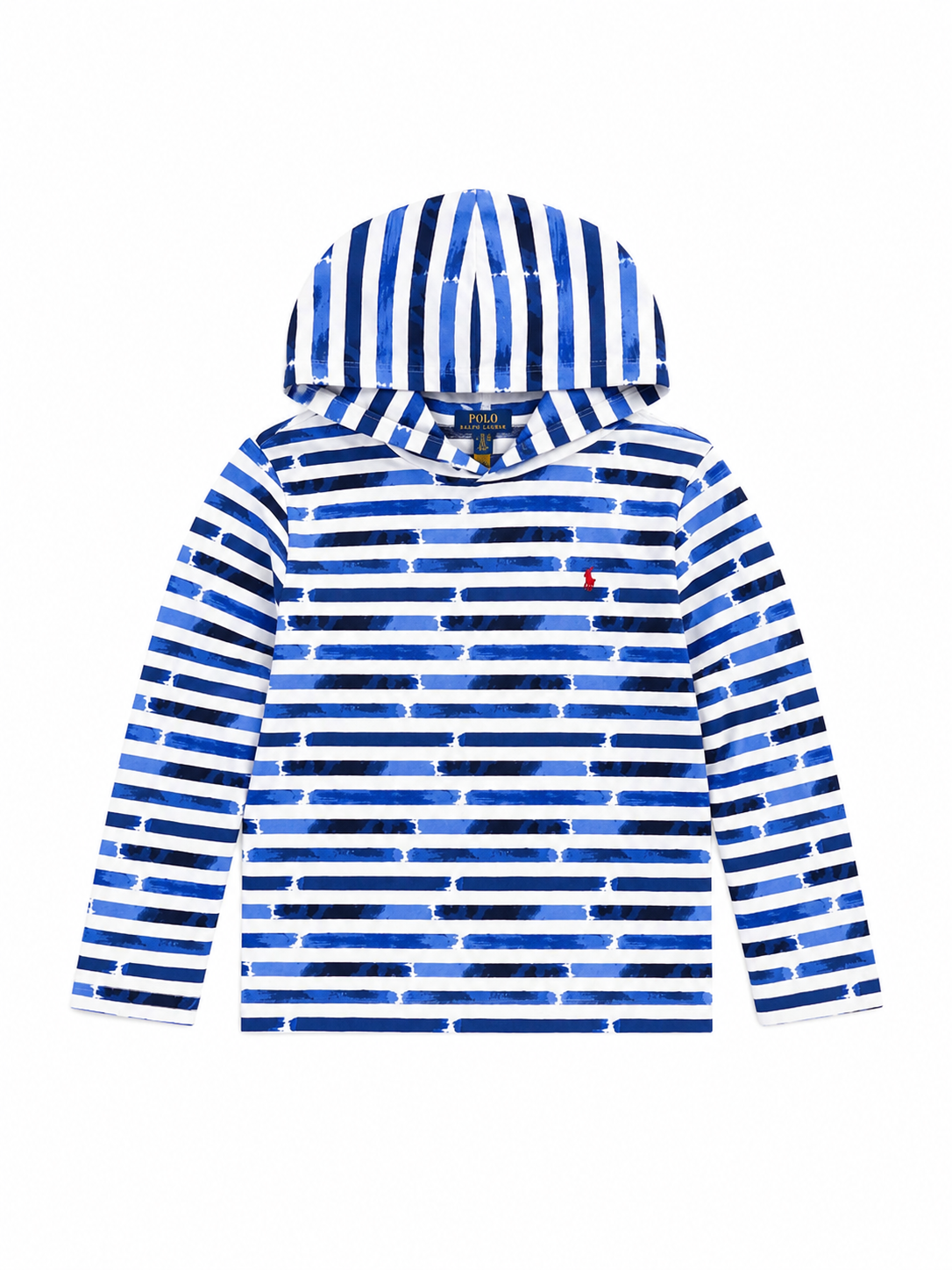 Polo Ralph Lauren Boys Blue & White Striped Hooded Long Sleeve Shirt