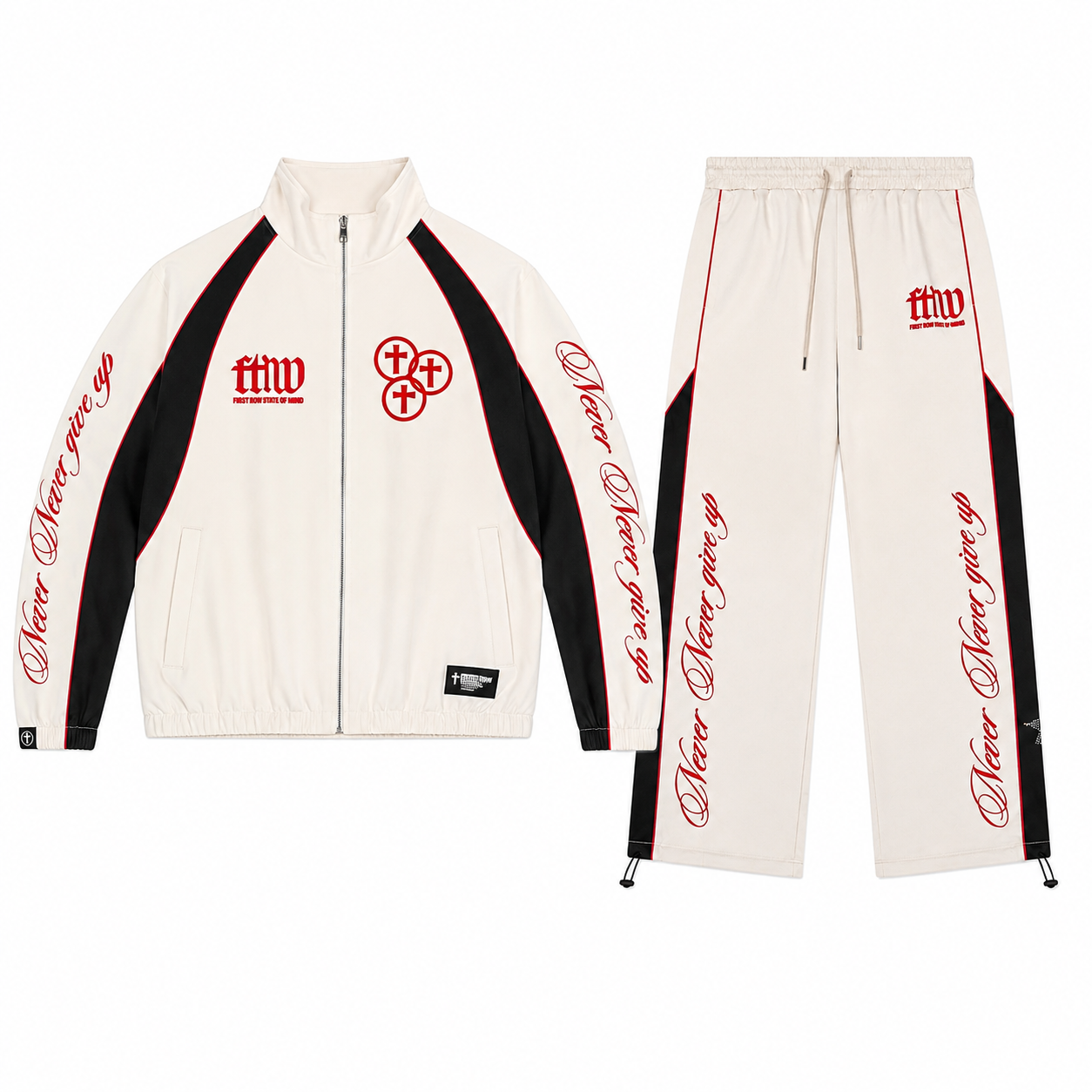 PROPERTY OF FIRST ROW TRACK JACKET & PANT SETS