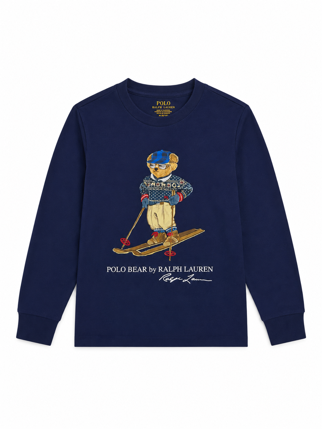 Polo Ralph Lauren Kids Navy Polo Bear Long Sleeve T-Shirt
