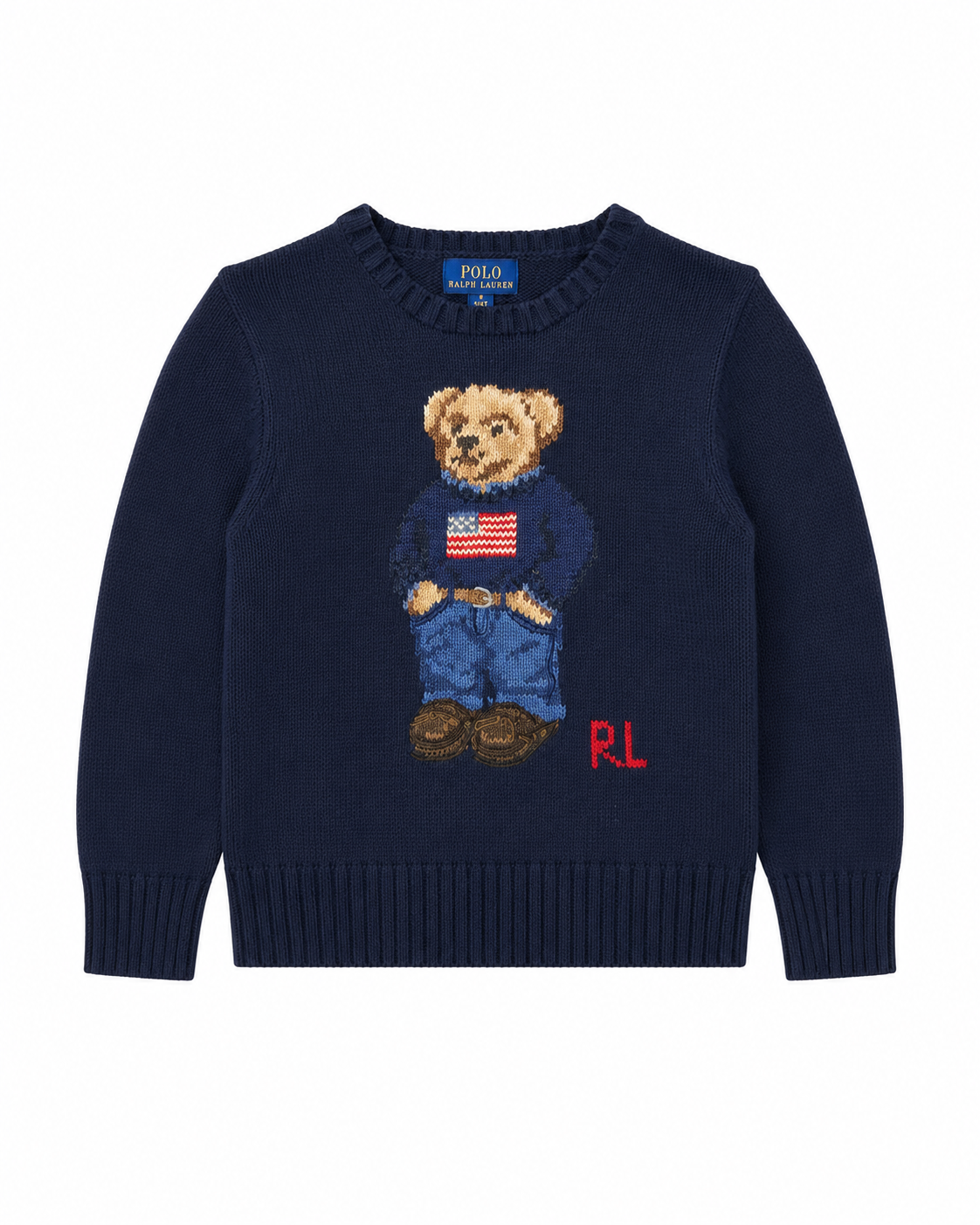 Polo Ralph Lauren Kids Polo Bear Knit Sweater Navy Blue