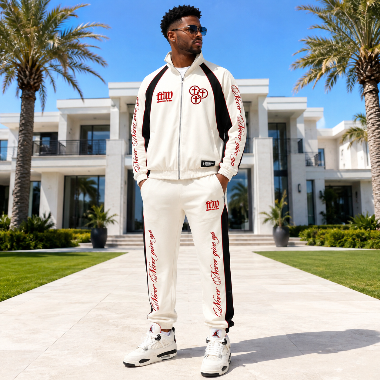 PROPERTY OF FIRST ROW TRACK JACKET & PANT SETS