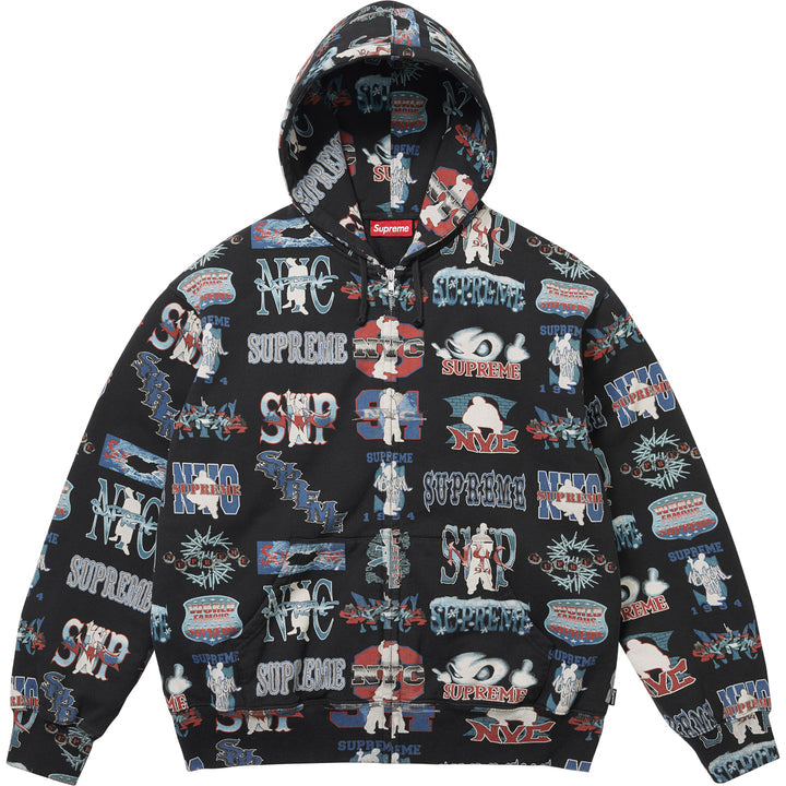 Supreme Flash Zip Up Hooded Sweatshirt Black