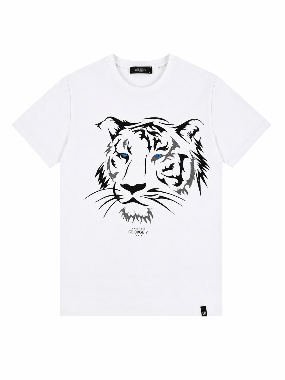 George V Avenue Paris Tiger Couture T-Shirt White