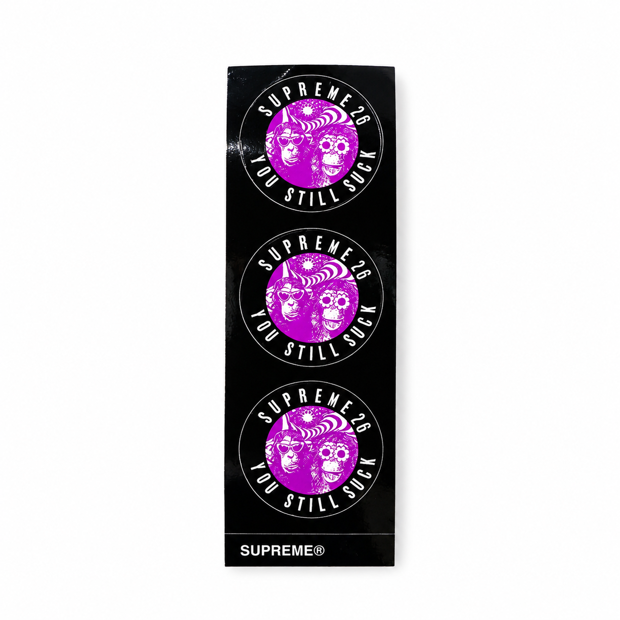 Supreme You Still Suck Sticker Set Black Purple