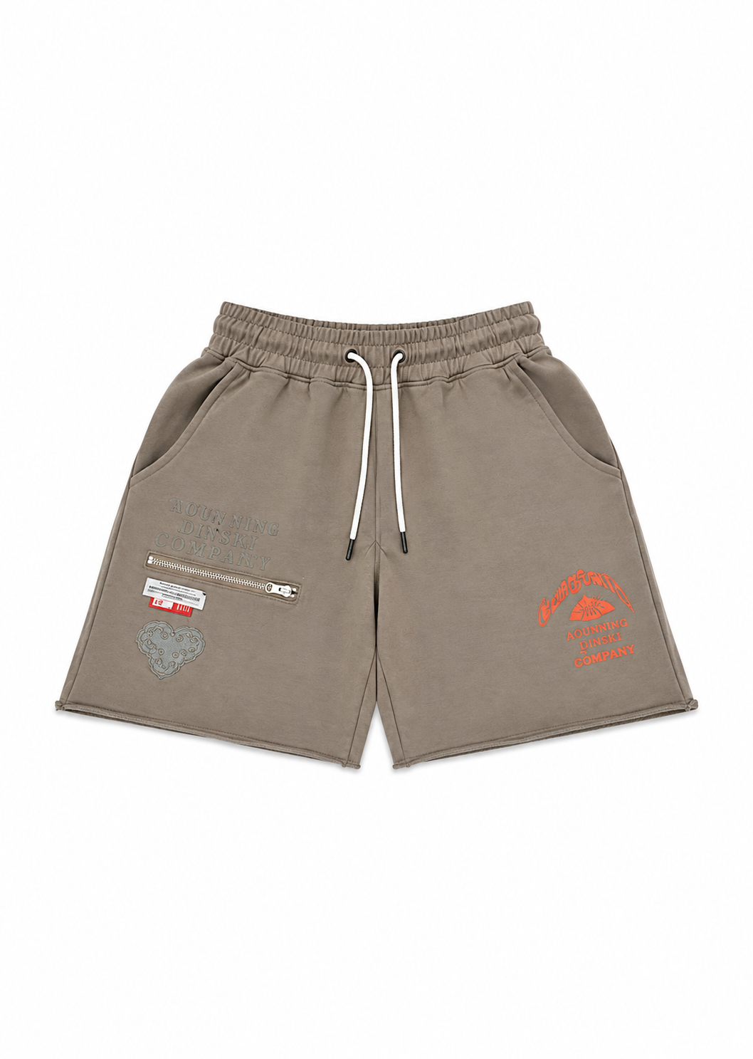 Gunzinii Graphic Logo Sweat Shorts – Taupe