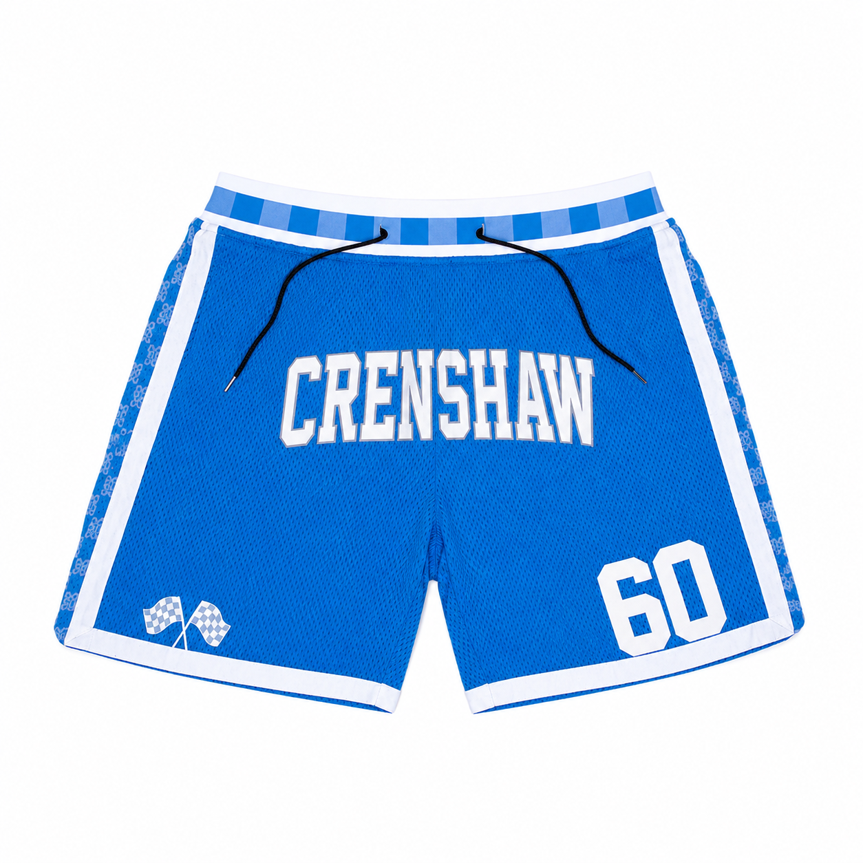 Headgear Classics Crenshaw 60 Sky Blue Checker Flag Mesh Basketball Shorts