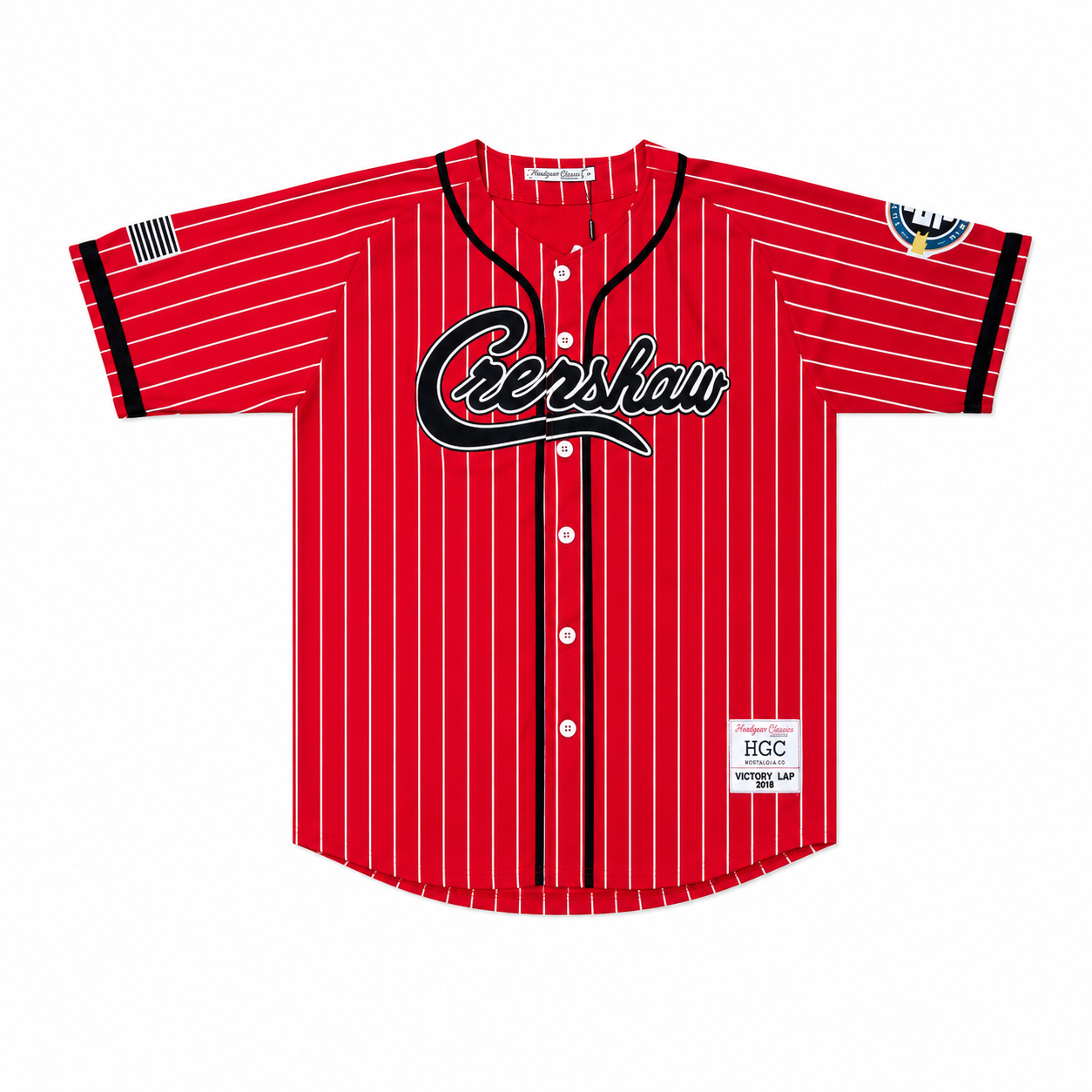 Headgear Classics Red Crenshaw Pinstripe Victory Lap Baseball Jersey