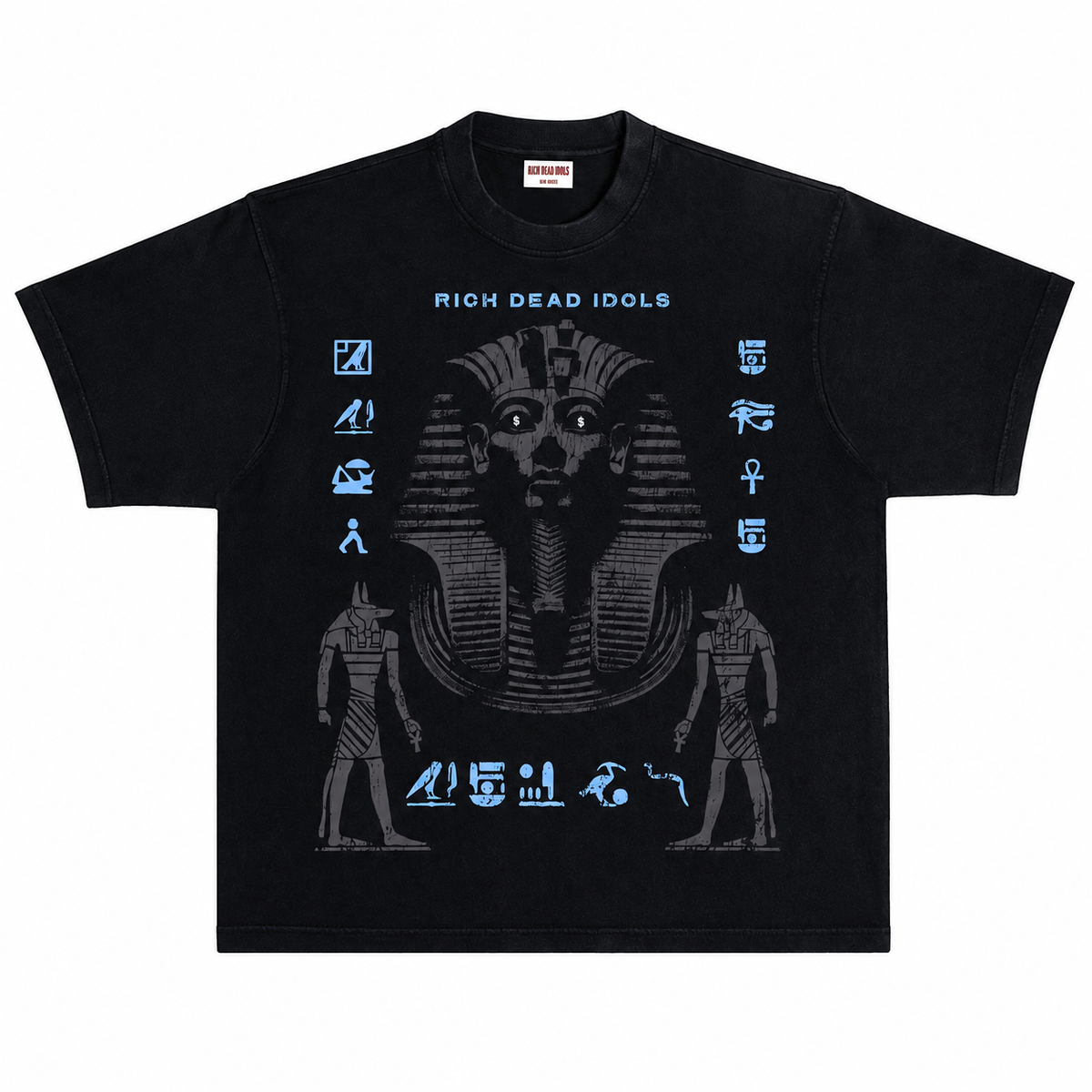 Rich Dead Idols “Pharaoh” T-Shirt Black / Grey / Blue