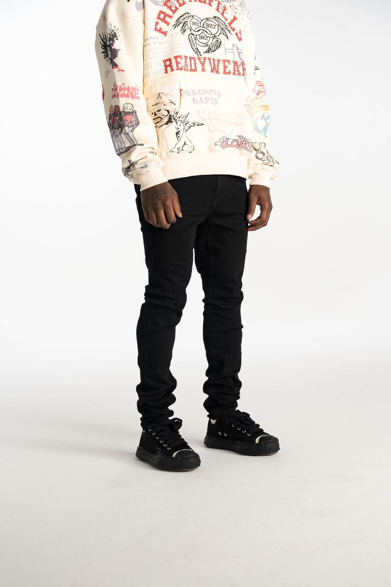 Relapse Jeans Alex Jet Black Skinny Denim