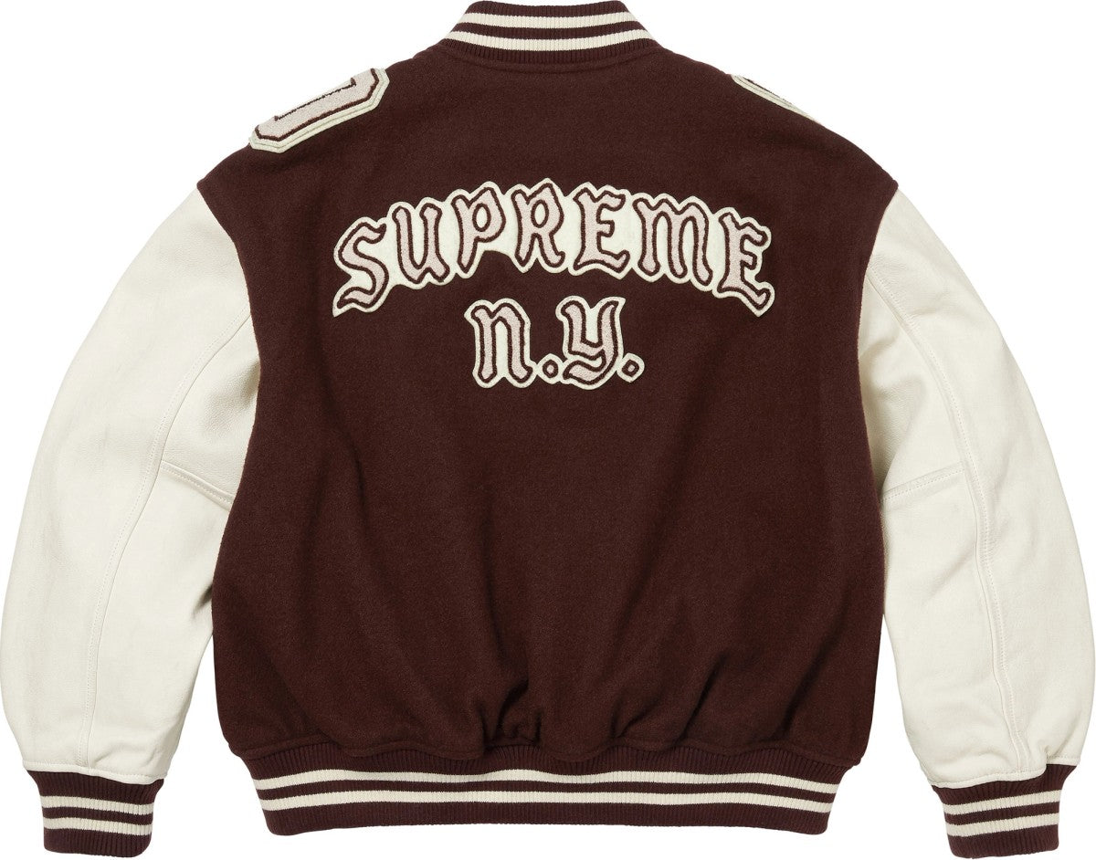 Supreme® Captains Varsity Jacket Brown