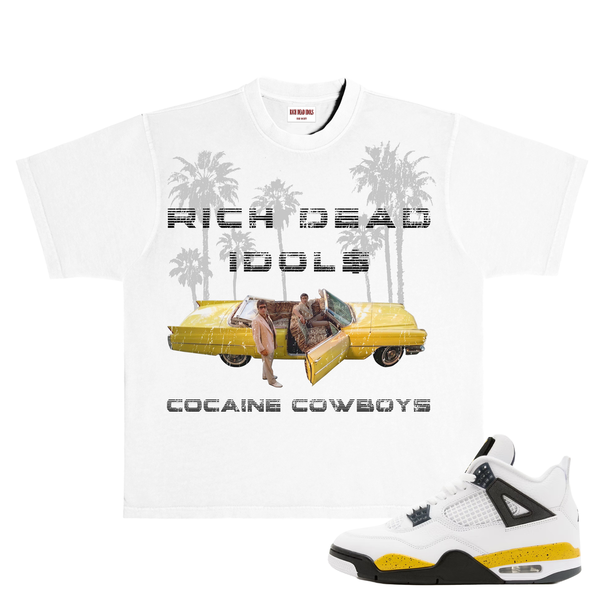 Rich Dead Idols "COCAINE COWBOYS" T-SHIRT WHITE