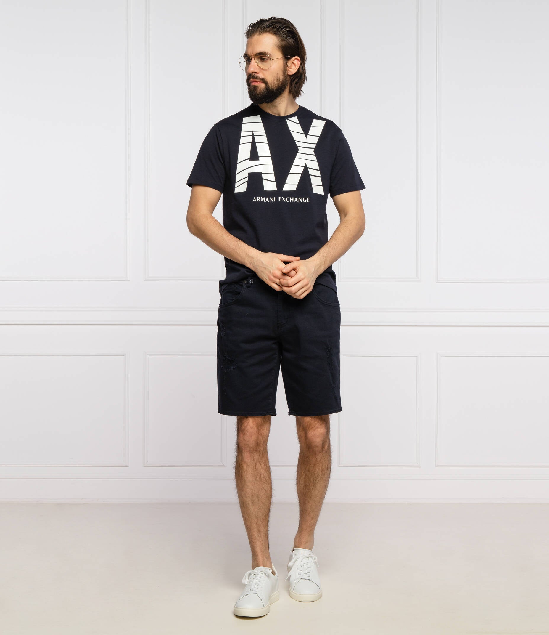 Armani Exchange Navy White T-Shirts