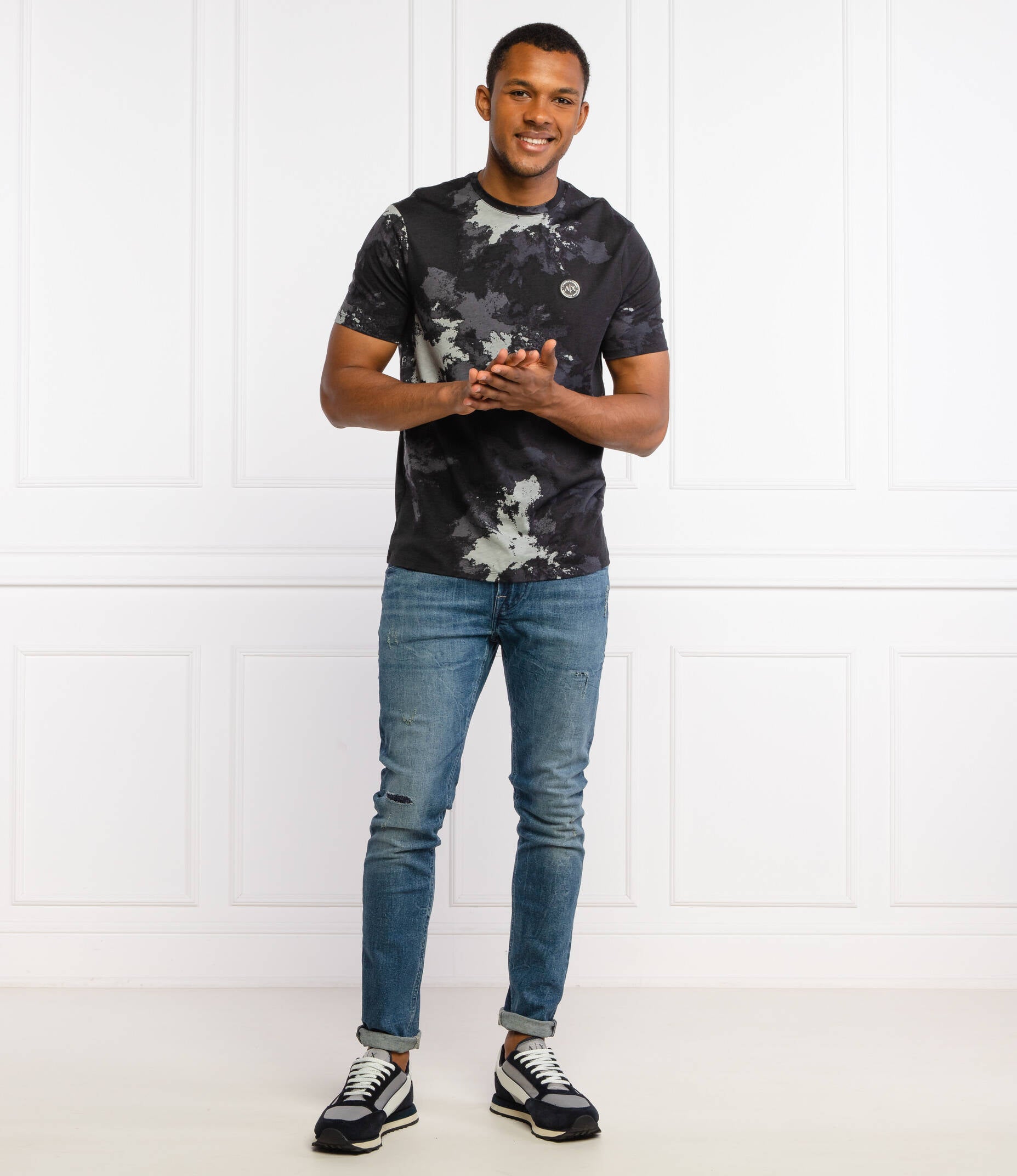 Armani Exchange camo Black T-Shirts