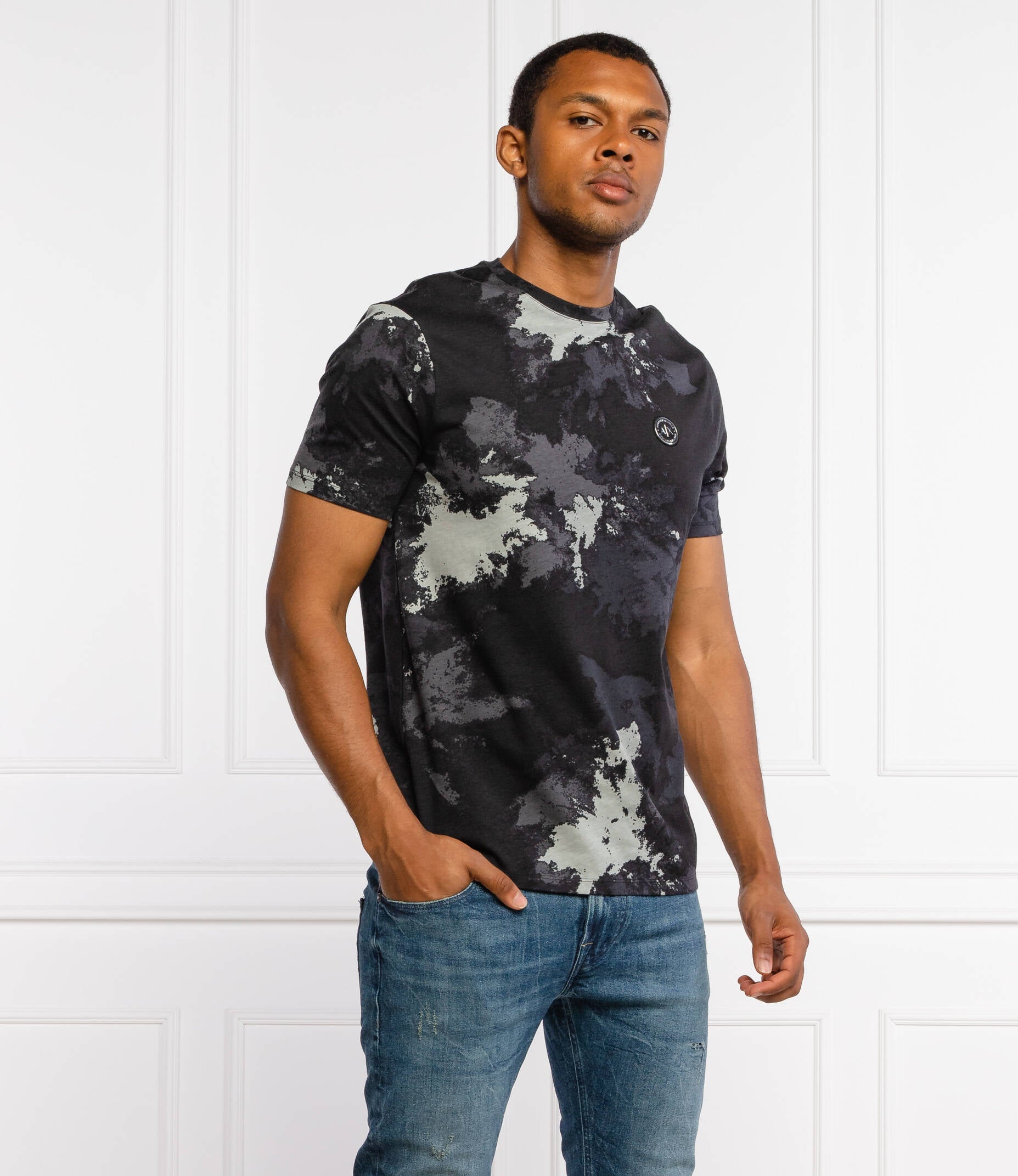 Armani Exchange camo Black T-Shirts