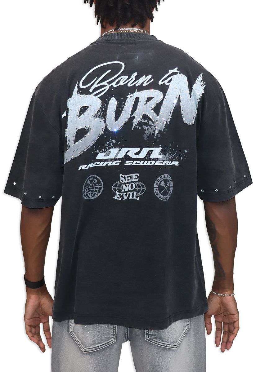 Juren BORN TO BURN GREY SHIRT B &T