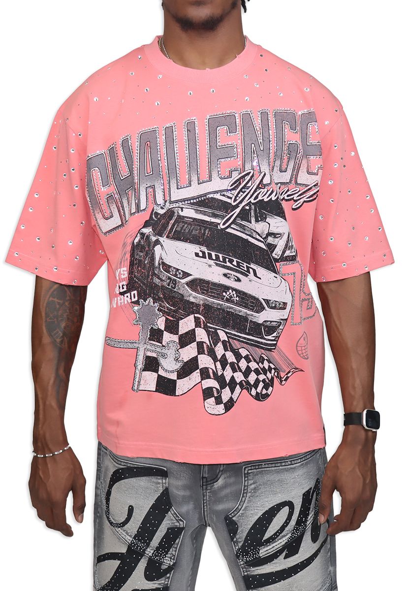 Juren CHALLENGE YOURSELF PINK SHIRT B&T (JRN-SPG226-015-BT)