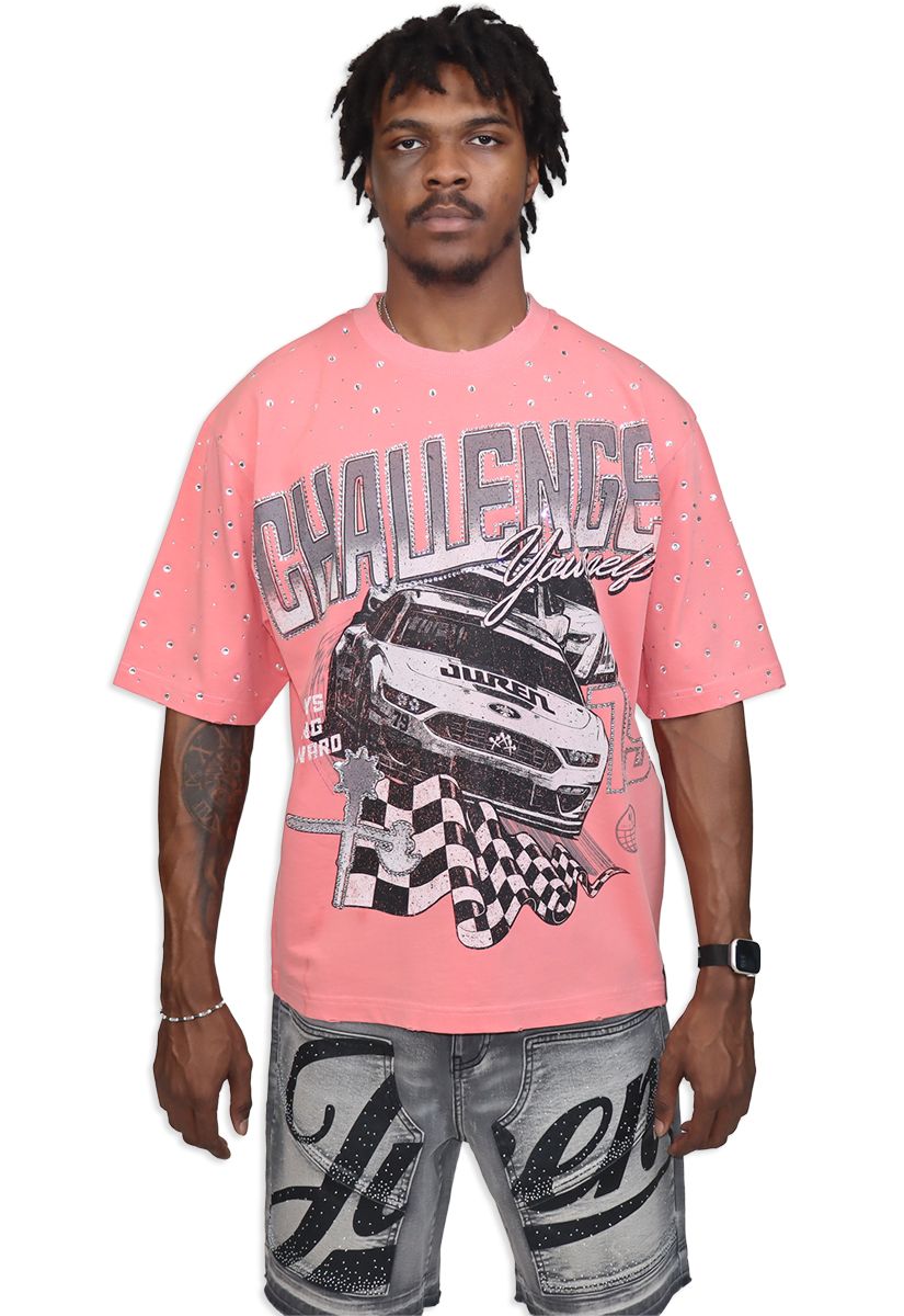 Juren CHALLENGE YOURSELF PINK SHIRT B&T (JRN-SPG226-015-BT)