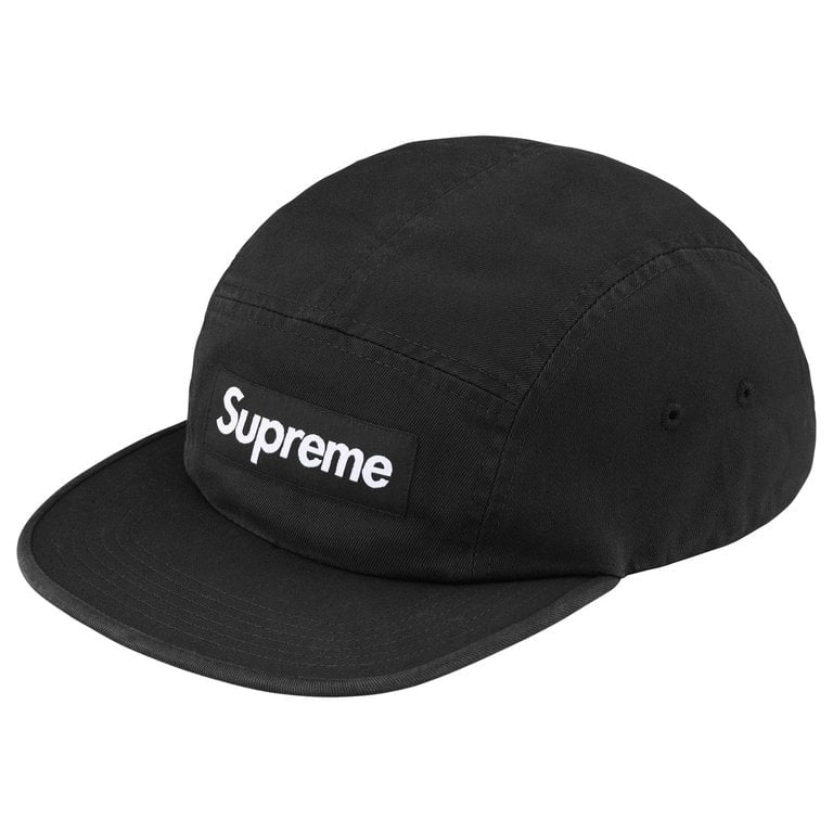 Supreme® Washed Chino Twill Camp Cap Black
