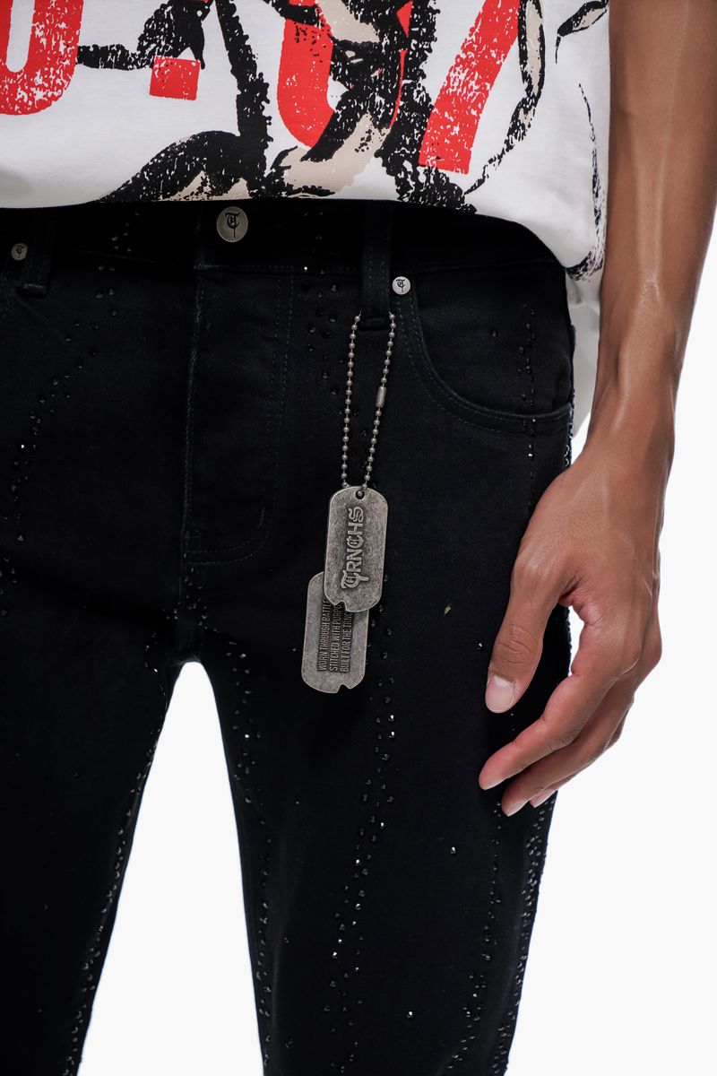 Trnchs DICTATOR - Black Stacked Denim