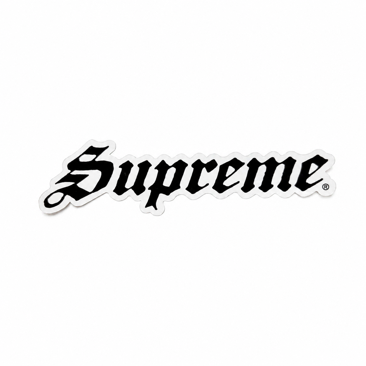Supreme Logo Die-Cut Vinyl Sticker Black & Silver Approx. 6” x 1.75”