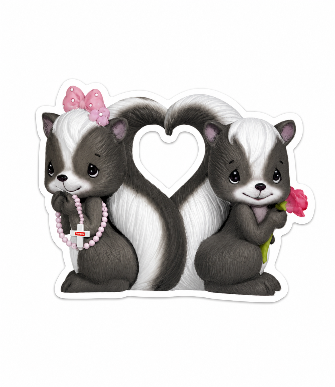 Supreme Skunk Heart Die Cut Vinyl Sticker