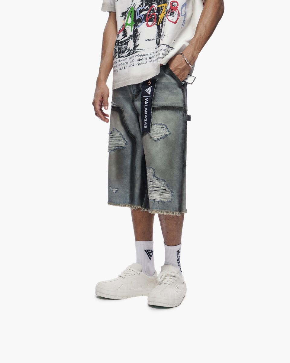 Valabasas "REVOLT" BAGGY DENIM SHORTS