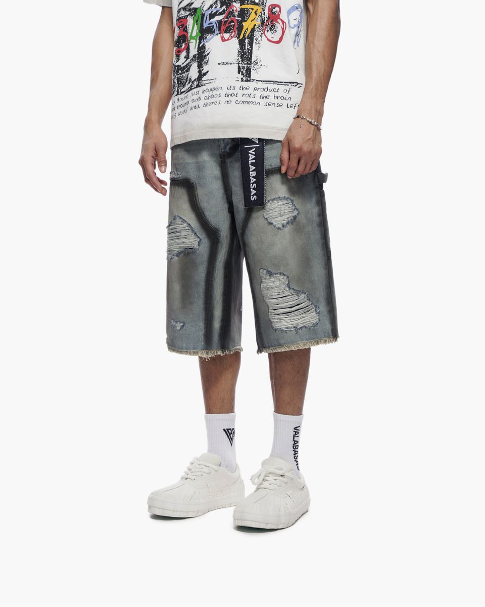 Valabasas "REVOLT" BAGGY DENIM SHORTS