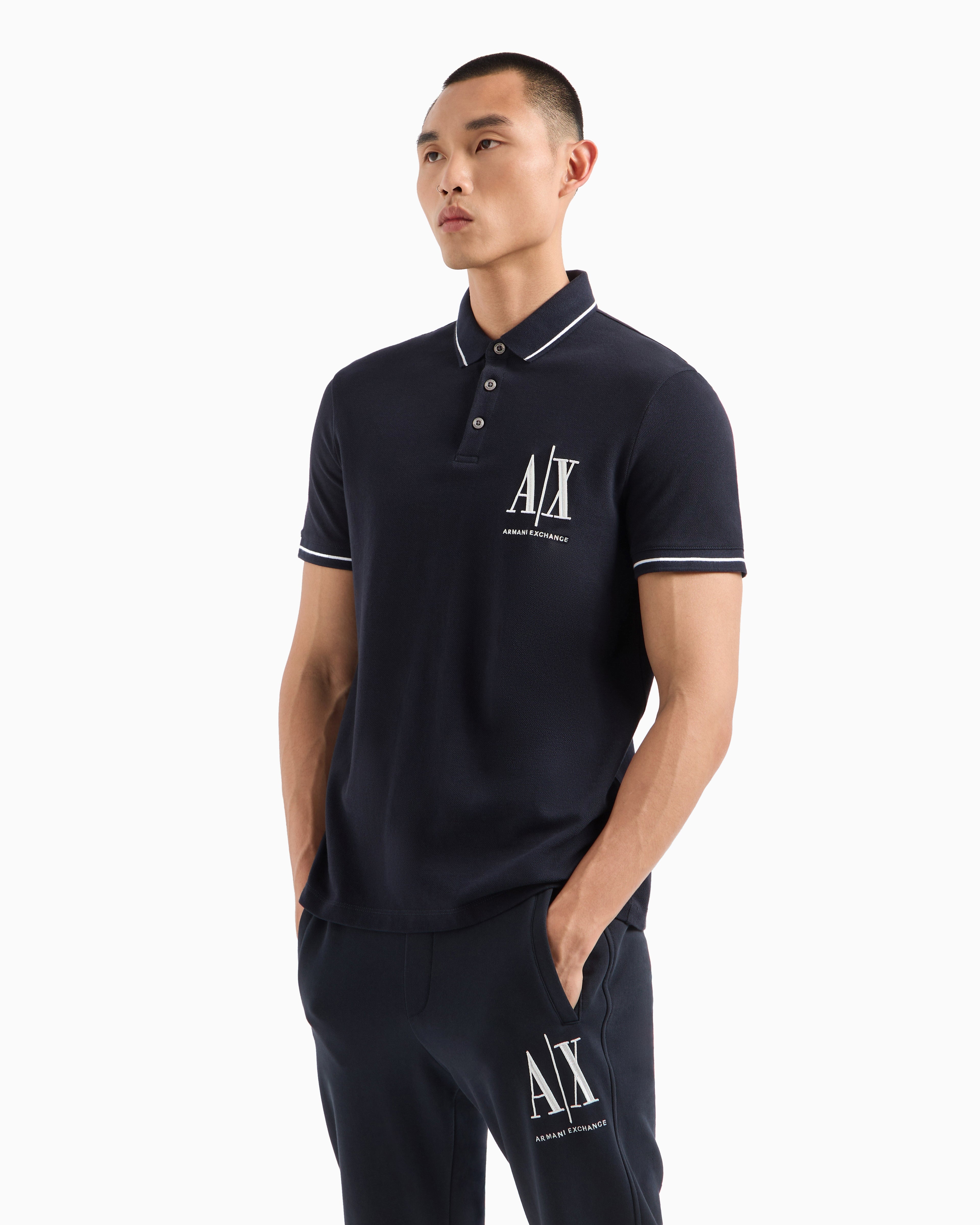 Armani Exchange Polo Navy White AIX Icon Logo