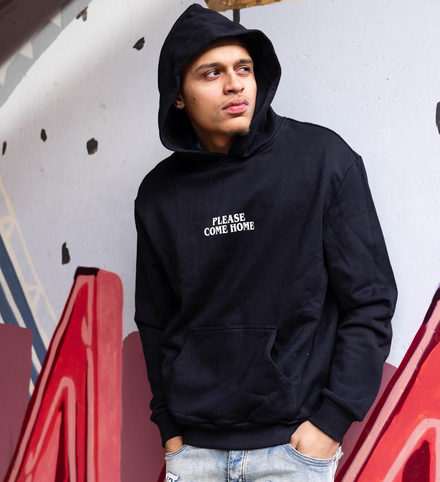 Please Come Home I'm Sorry Hoodie In Black