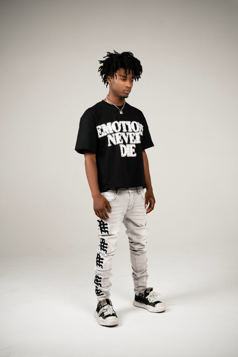 Mixes Emotions Monogram Denim Grey Wash