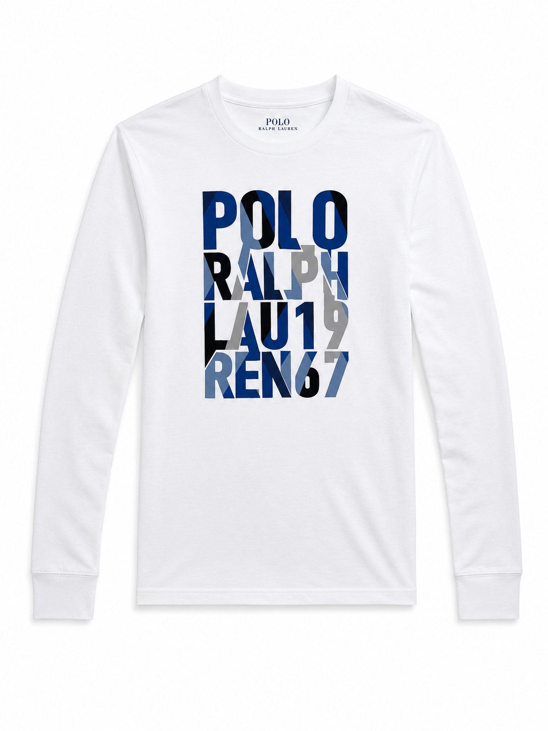 Polo Ralph Lauren Boys White Graphic Long Sleeve T-Shirt – Classic Fit