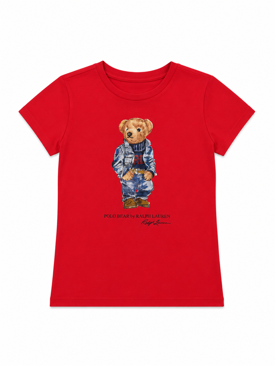 Polo Ralph Lauren Girls Red Polo Bear Graphic T-Shirt – Color Shop – Size 4