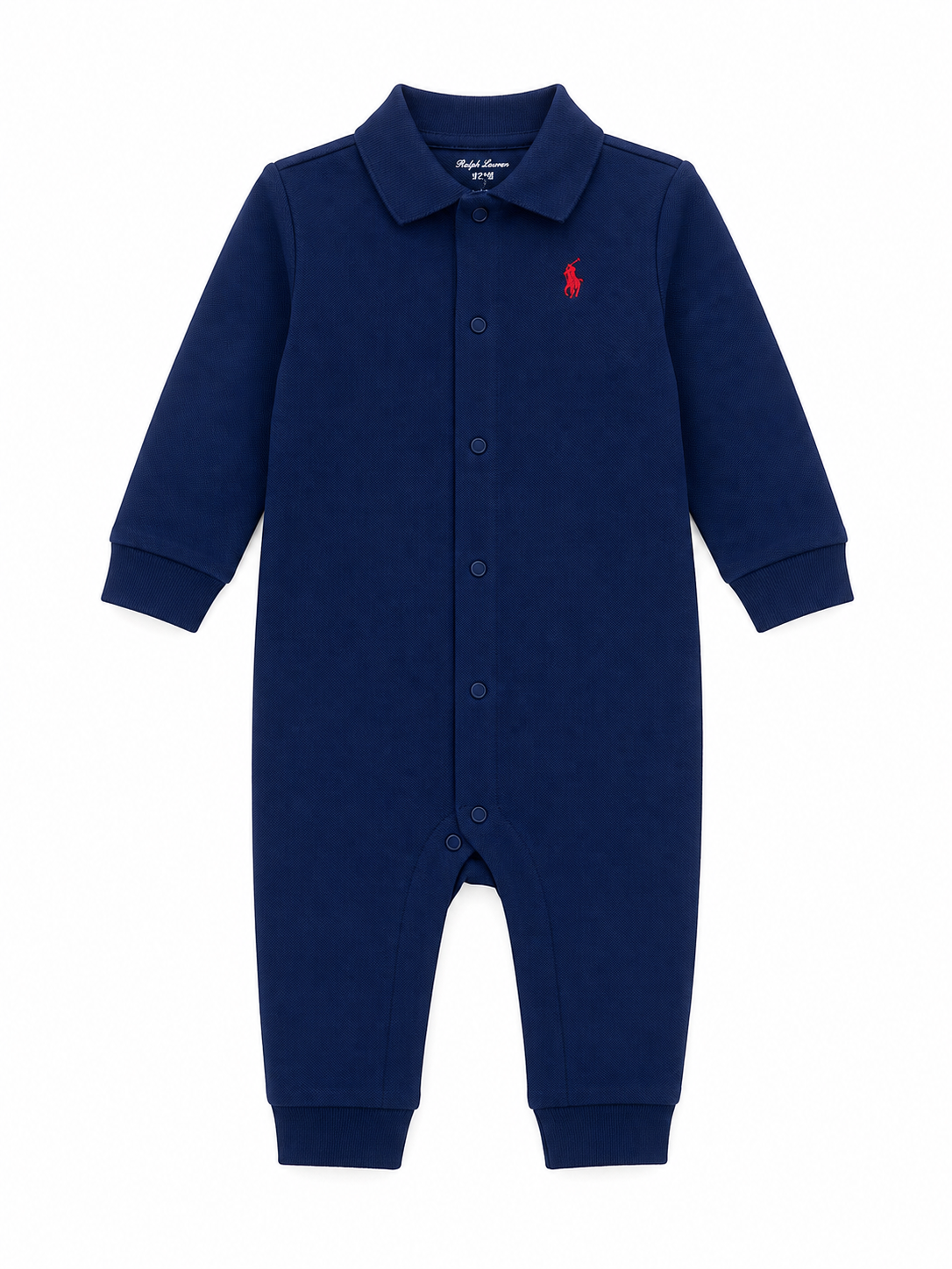 Polo Ralph Lauren Baby Boy Navy Cotton Coverall Romper – French Navy