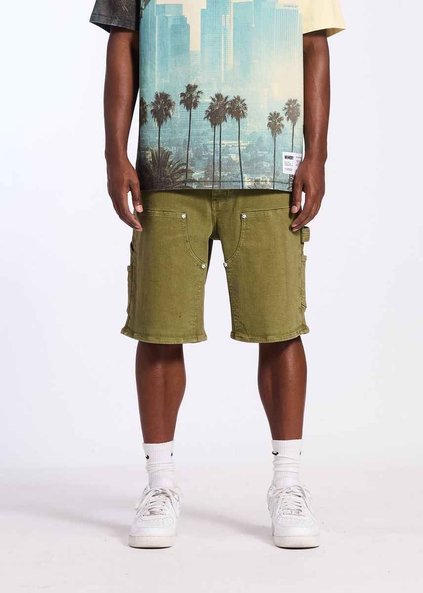 Memory Lane CARPENTER DENIM SHORT-OLIVE RINSE