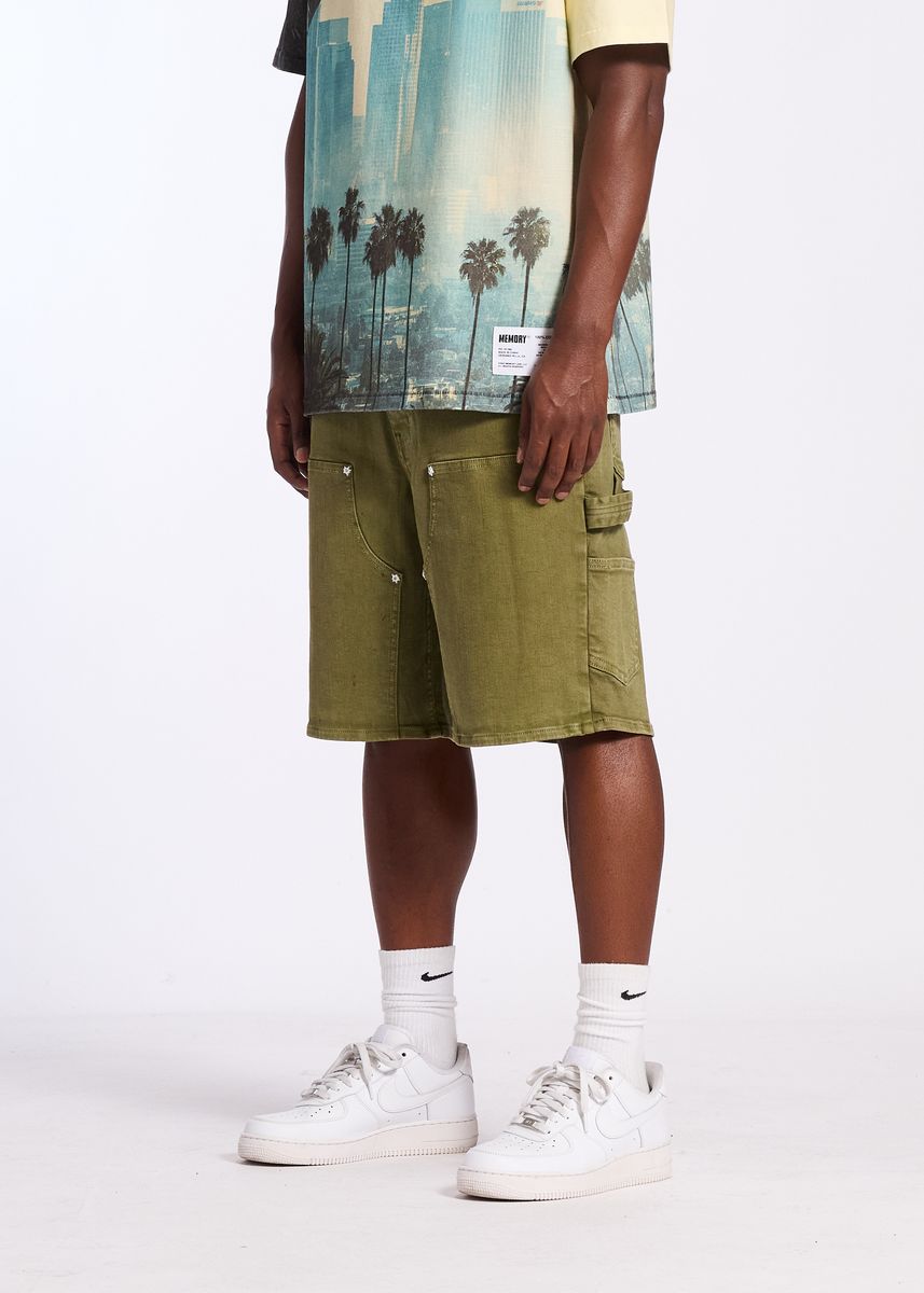 Memory Lane CARPENTER DENIM SHORT-OLIVE RINSE