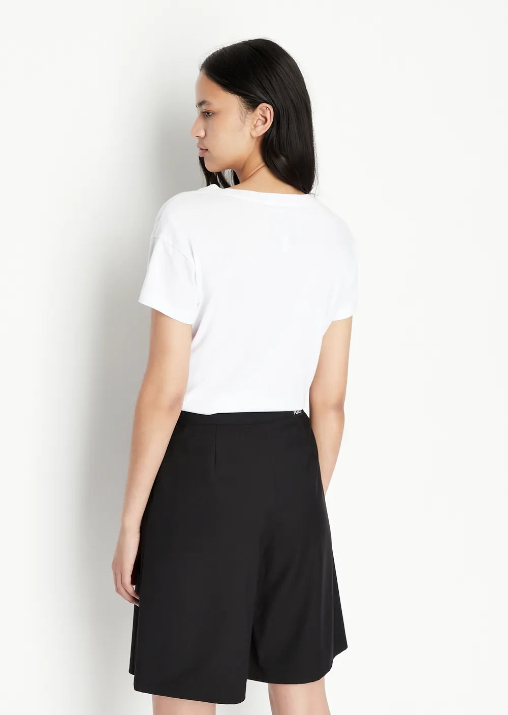 armani exchange women white gold studs large logo tshirts