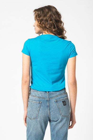armani exchange women blue silver tshirts