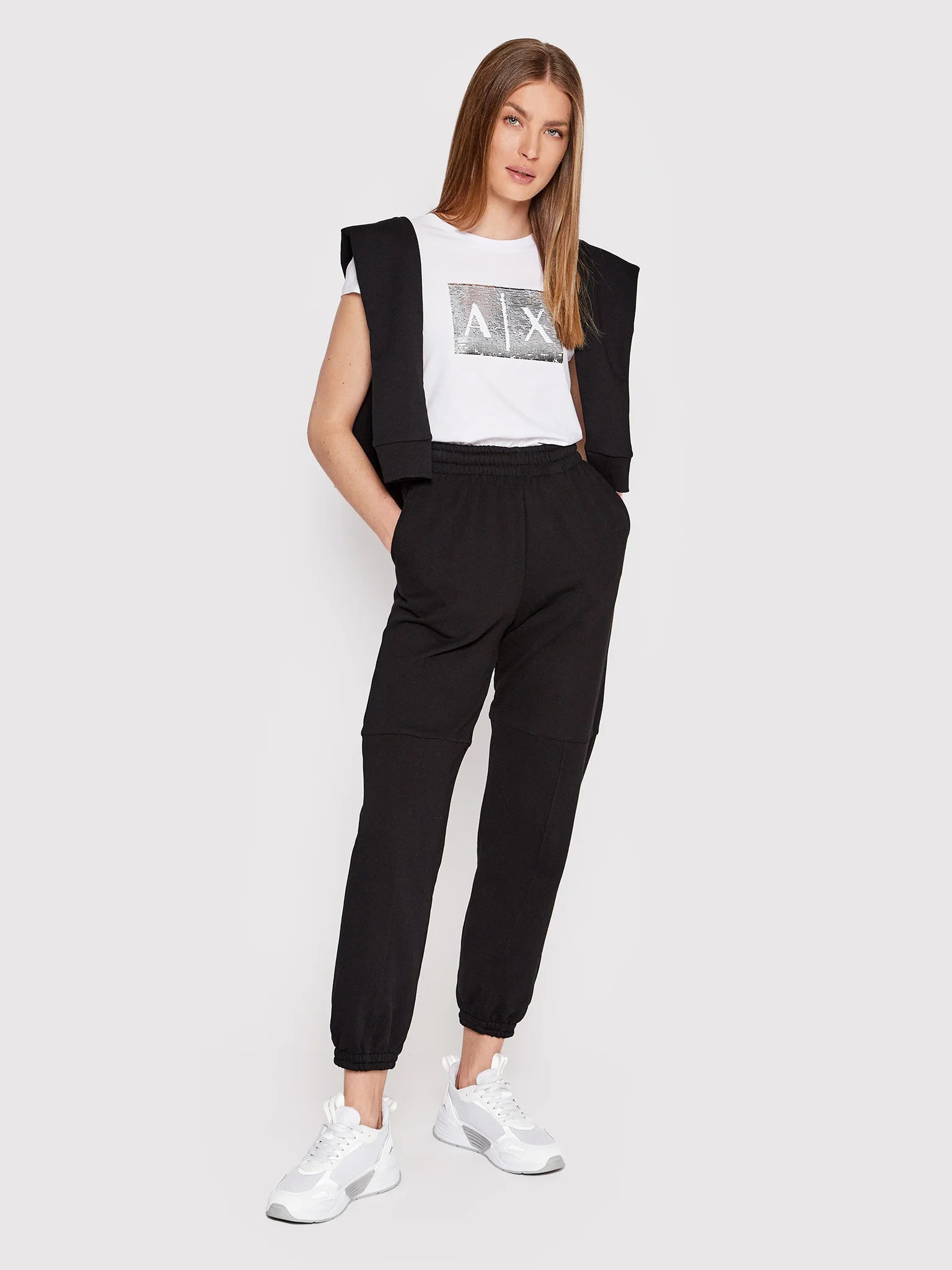 armani exchange white tshirts women