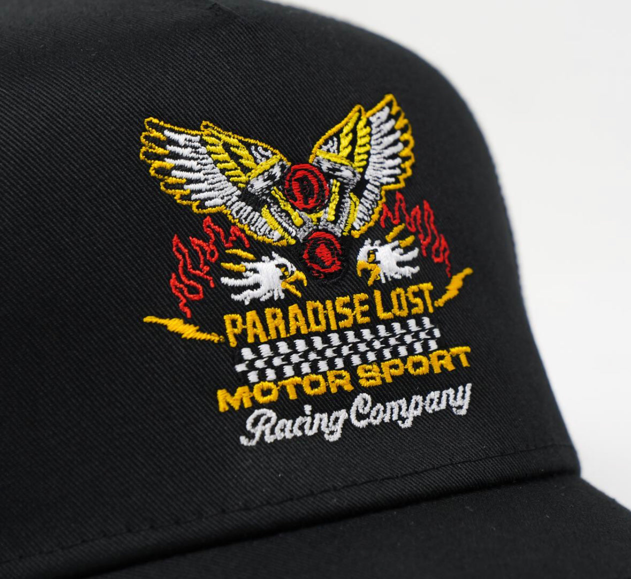 Paradise Lost MOTORSPORT SNAPBACK HAT BLACK