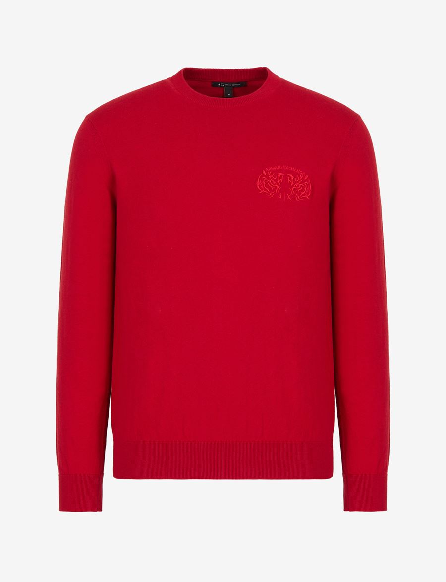 ARMANI EXCHANGE CREW-NECK SWEATSHIRT (RED)