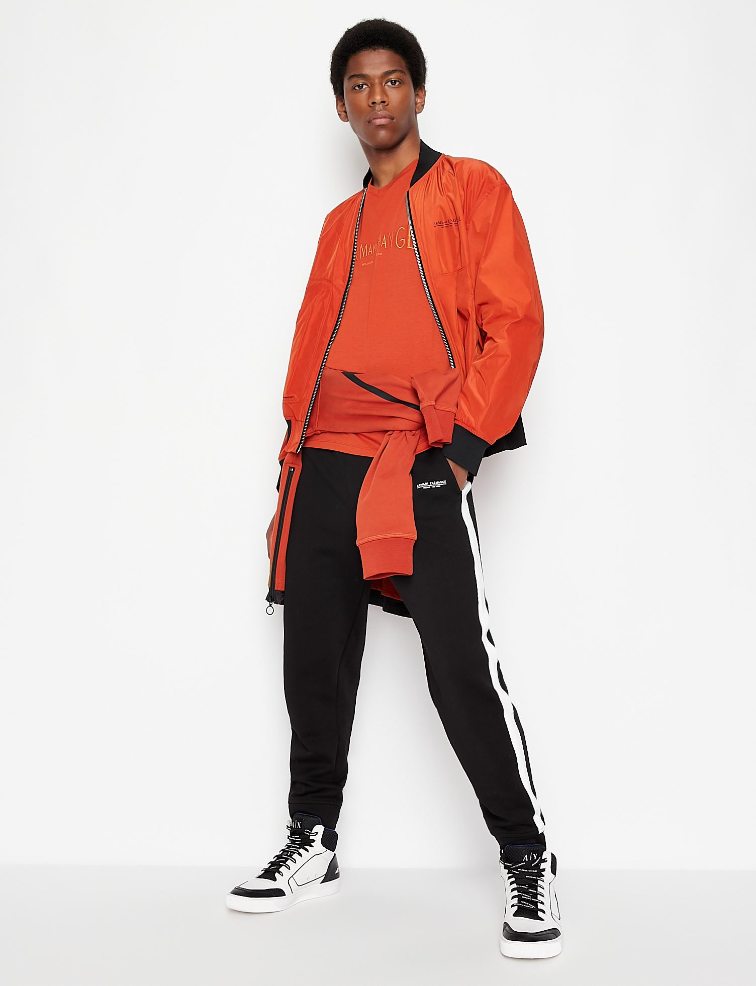 Armani exchange orange embroidery Tshirt
