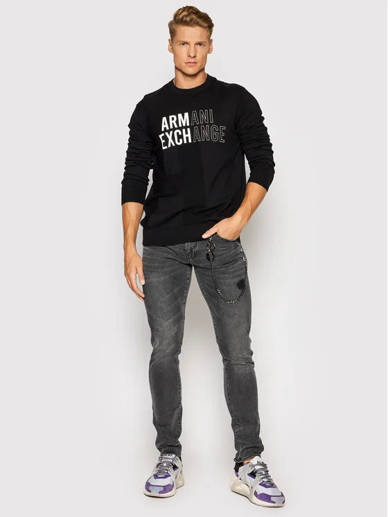 ARMANI EXCHANGE DOUBLE JERSEY SWEATSHIRT Black