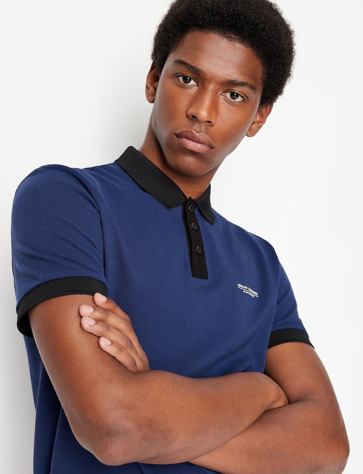 Armani Exchange Navy Black Polo Shirt
