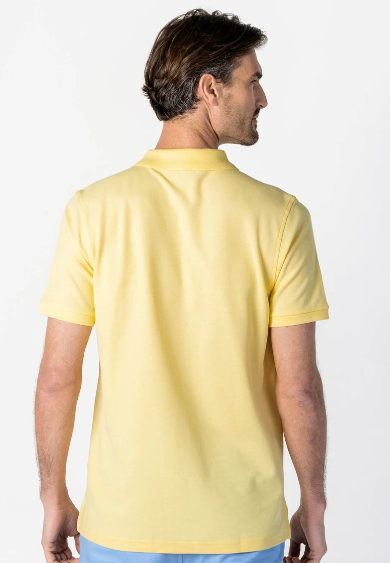 JAMES BARK Men's Limoncello Polo Shirt - Yellow Bark