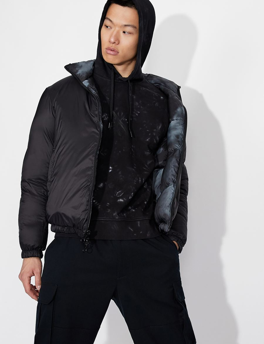 armani exchange HOODED COTTON TIE DYE SWEATSHIRT