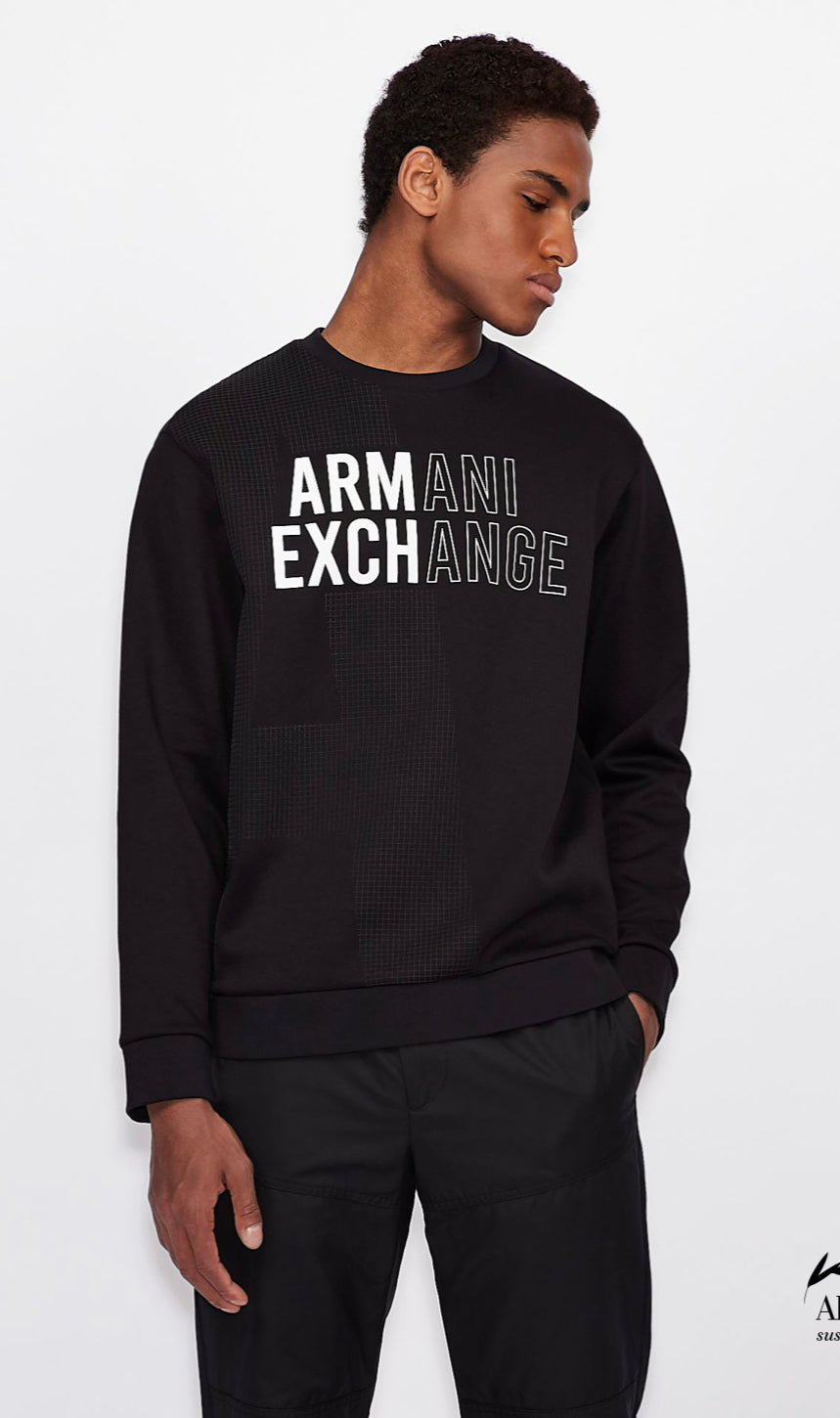 ARMANI EXCHANGE DOUBLE JERSEY SWEATSHIRT Black