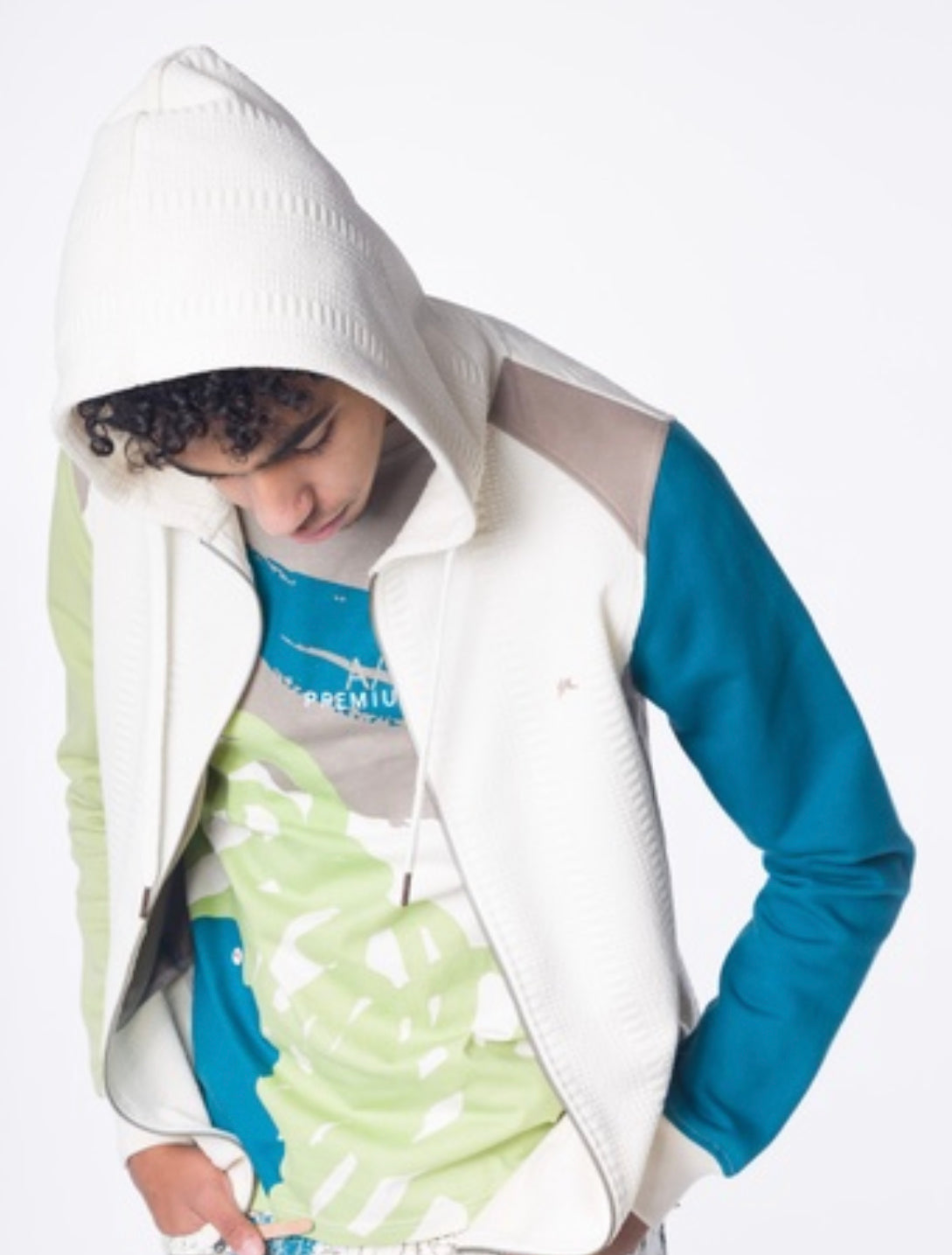 ATIZIANO COLIN CREME FLEECE CREW LONG Sleeve Knit (13ATC4016)