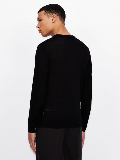 Armani Exchange Black Crew Neck Sweater in